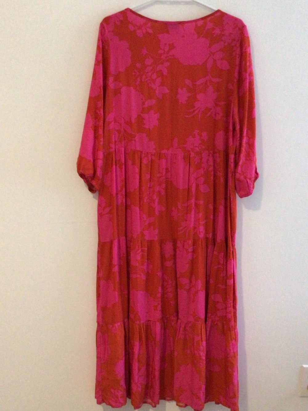 Flowy Pink Floral Midi Dress - Picture 3 of 5